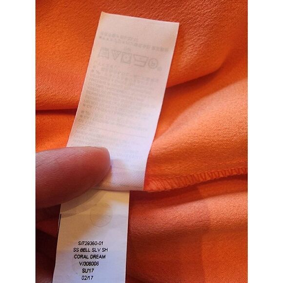 Banana Republic coral dream shift dress size 4 ruffle sleeve - Picture 9 of 10